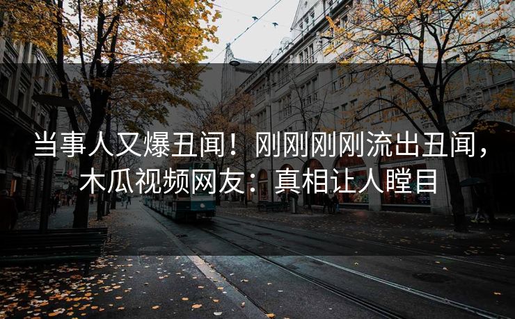 当事人又爆丑闻！刚刚刚刚流出丑闻，木瓜视频网友：真相让人瞠目